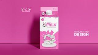 Packaging Design Tutorial l Milk Packet l Photoshop CC l hridoyhtd