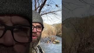 Prospecting for gold in Southern California creeks. Sluice box in the creek.