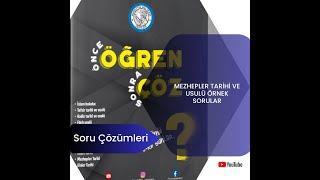 #soru çözümleri Mezhepler Tarihi