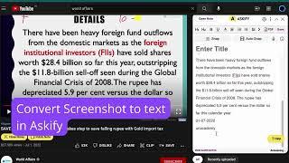 Convert Screenshot to text | OCR | Askify Video notes