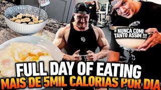 FULL DAY OF EATING - MAIS DE 5 MIL CALORIAS POR DIA OFF SEASON PESADO  !!!