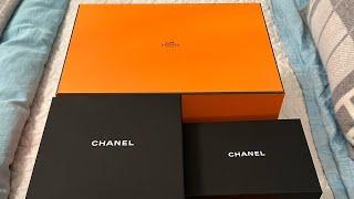 HERMES BAG AND CHANEL SLG UNBOXING