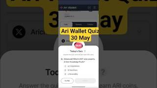 Ari wallet quiz 30 May | Ari wallet daily quiz today answer|Arichain Quiz Today 30 May