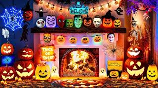 Cozy Spooky Autumn Halloween Fireplace  Best Relaxing Halloween Music 2024  Halloween Ambience