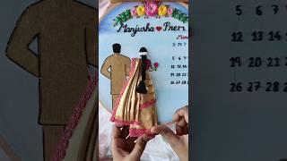 Wedding embroidery hoop art || Saree Draping embroidery || couple embroidery #shorts #youtubeshorts