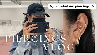 come get piercings in korea with me | curated ears & new dainty gold jewelry 