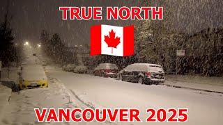 Night Walk in Heavy Snowfall in Vancouver Canada | Vancouver Winter on Feb 04 2025 about 2:45 AM