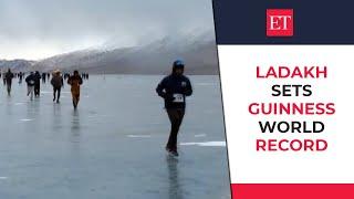 Ladakh sets Guinness world record for hosting frozen lake half-marathon at Pangong Tso