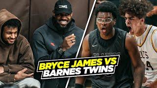 LeBron & Bronny James Were HYPED Watching Bryce James Vs Barnes Twins!