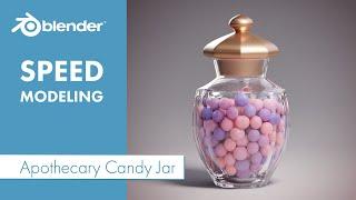 Apothecary Candy Jar Speed Modeling In Blender