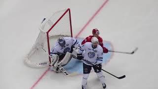 Goaltender Jhonas Enroth in action during the Spartak Moscow-Dynamo Minsk hockey game