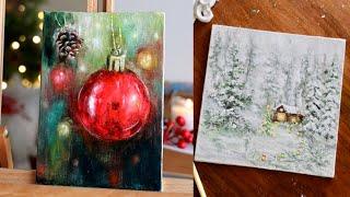 Easy Christmas Painting Ideas / Holiday Paintings