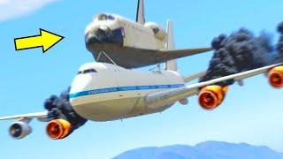 Airplane Loses All Engines Except One In GTA 5 (Shuttle Carrier Aircraft)