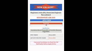 Engineers india limited recruitment | eil recruitment 2025 #eltroblog #job #career #recruitment