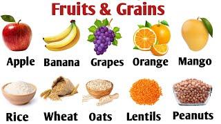 Food & Grains Name Vocabulary | Common Fruits Name In English  | Common Words In English