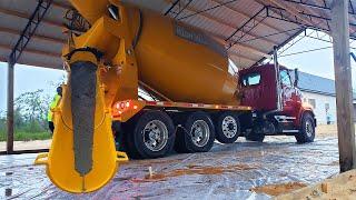 NEW Concrete Truck VERY FIRST Pour! 36x48 Pole Barn Floor!