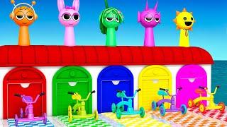 Long Slide Game With Incredibox Sprunki Pinki Oren Vineria Durple 3d Animal game Funny 3d Animals