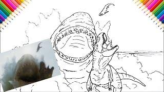 How to Draw Meg vs T-Rex from (Meg 2: The Trench)