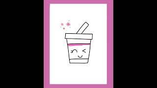 How to draw a juice cup / easy drawing #easy #cute