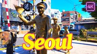 Seoul Morning Walking Tour | Exploring Hongdae | 4K/60FPS