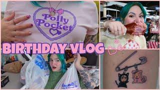 new tattoo, huge haul, fair visit & more | birthday vlog |