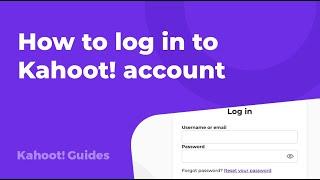 How to log in to Kahoot! account