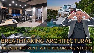 Gated + Private Architectural Retreat with killer Recording Studio + Incredible Views!!