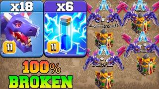 Th16 Attack Strategy With Dragon & Zap Spell !! 18 Dragon + 6 Zap Spell Th16 Attack - Clash Of Clans