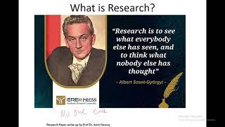 Research Writeup: Research Paper Writing tips:  by Prof Dr Asim Farooq