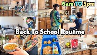 MOM 6am TO 5pm Back To School Routine  BUSY MOM ROUTINE IN AMERICA SCHOOL LUNCH & SNACK IDEAS 