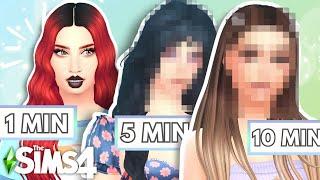 1 MINUTE vs 5 MINUTES vs 10 MINUTES CAS Challenge | The Sims 4