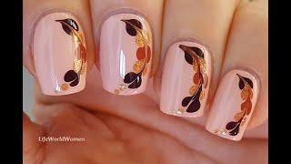 Nail Art Designs At Home #1 ~ Elegant Beige & Brown Nails For Fall