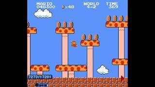 Super Mario Bros. WR TAS But it gets faster for every jump!!!