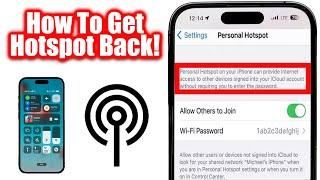 Fix - Personal Hotspot Disappeared iPhone - Tethering (Missing, Not Working)