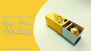 SVG Mini Candy Box Daisy Flower Wedding | DIY Projects Cricut SVG Cut File