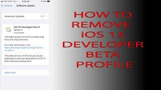 How To Remove iOS 15 Beta Profile