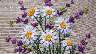 Daisy flower tutorial | hand embroidery for beginners | embroidery stitches | satin stitch