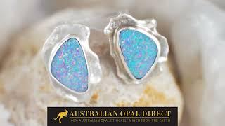 Gold Earrings, Green Earrings, Opal Stud Earrings - Australian Opal Direct | Worldwide Shipping