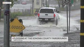 Sonoma County Fairgrounds in Santa Rosa sees flooding