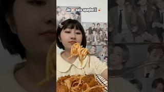 Jin eat her Spaghetti  lol  sharing is caring  #btsfunny #kimseokjin #jin #bts #shorts