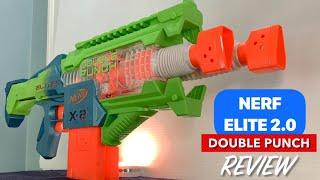 NERF Elite 2.0 DOUBLE PUNCH - Full Review - Firing Demo and FPS Test!  FASTEST FIRING Nerf Blaster!