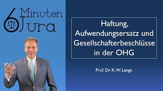 Haftung, Aufwendungsersatz und Gesellschafterbeschlüsse in der OHG (MoPeG)