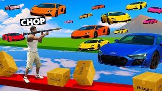 GTA 5 CHOP FLIESS ALL OVER WITH LAMBOS IN CARS VS RUNNERS