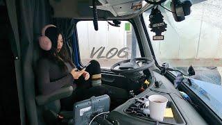 Vlog 24 北美女卡车司机|冬日工作+生活日常|Female trucker winter road trucking life