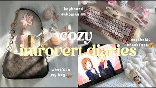 cozy introvert vlog keyboard unboxing, what’s in my daily bag, lots of aesthetic recipes + anime!