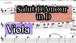 Salut D'Amour in D Viola Sheet Music Backing Track Play Along Partitura Edward Elgar