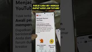 Cara Cepat mendapatkan 4000 Jam tayang, Cuma 1 Minggu Saja #tutorialyoutube #shorts