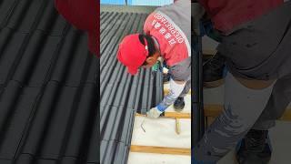 A day in the life of a professional roofer: Tile installation#shorts