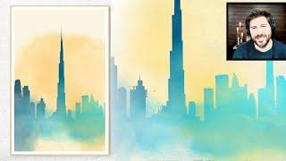 Inkscape Watercolor Tutorial: How to Make Watercolor Skyline Cityscape Art