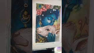 Krishna ji drawing , applying varnish # art # shorts # drawing